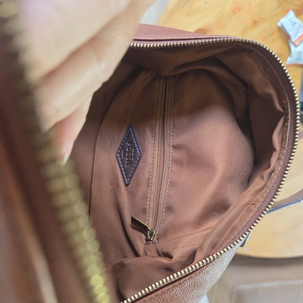 Fossil Genuine Leather Mini Backpack Brown Pebbled Leather Zip Closure... - Picture 12 of 12